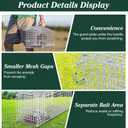 Live Animal Cage Trap, 26"x9.8"x9" Heavy Duty Folding Humane Traps Galvanized Steel Trap Cage with 1x Pair of Gloves for Raccoon, Squirrel, Stray Cats, Groundhogs, Armadillos, Opossums, Rabbits