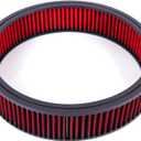 14"x3" Round Air Cleaner Filter Element High Flow Washable & Reusable Compatible with Chevy Ford GMC Mopar Buick Oldsmobile Pontiac (Red)