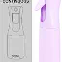Continuous Mist Spray Bottle (purple 10oz/300ml) for Cleaning, Hairstyling, Gardening, Misting, and Skin Care spray bottle plastic water mist sprayer perfect for Barber.