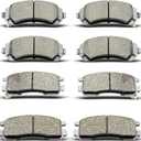 8PCS Front Rear Ceramic Brake Pads Replacement Kit Fits 2001-2005 For Pontiac Aztek,2002-2007 For Rendezvous,2002-2004 For Pontiac Montana/Oldsmobile Silhouette/Chevrolet Venture(D698 D844)
