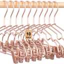 Rose Gold Metal Clothes Hangers with Clips,10 Pack Children 12.6" Baby Toddler Infant Newborn Kids Non Slip Durable Space Saving Baby Clothes Coat Hangers