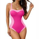 MANGOPOP Women One Piece Swimsuit Tummy Control Slimming Swim Suits Color Block Bathing Suit 2026 Beach Vacation Swimwear, L