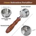 54mm Bottomless Portafilter 3 Ears Espresso Portafilter with 18-20g Basket fit Breville Bambino Barista BES870XL, BES450BSS, BES876BSS, BES880BSS, 878BSS, 500BSS, 840XL Express Machines (Wood)