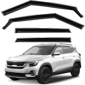 Window Deflectors Smoke Tinted in-Channel Side Window Vent Visor Deflectors Rain Guards Compatible with Seltos 2021-2026 - 4pcs. GW0937