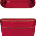 GIVLEFLY Medium Tote Handbag & Purse Organizer Insert with Zipper, Multiple Pockets and Handle, Lightweight Bag Organizer，Red