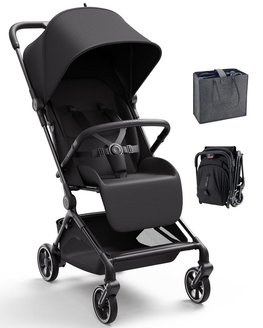 Momcozy TuckGo Baby Travel Stroller, One Click Fold for Toddlers 6M-3Y, 33L Bottom Storage, Lightweight Compact Air Travel, Travel Bag Included, 3-Position Recline, UPF 50+ Canopy, 5-Point Harness (Normal)