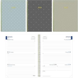 Blueline® 2026 Essential Weekly/Monthly Planner, 12 Months, January to December, Gold Twin-Wire Binding, 11" x 8.5", Minimalist (C958PT.ASX-26)