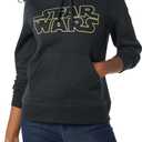 Amazon Essentials Disney | Marvel | Star Wars | Princess Women's Fleece Hooded Pullover Hoodie Sweatshirts (Available in Plus Size) (Black, XL)