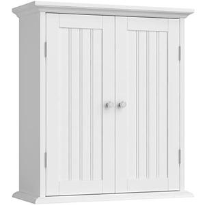 ChooChoo Bathroom Wall Cabinet, Over The Toilet Space Saver Storage Cabinet, Medicine Cabinet with 2 Door and Adjustable Shelves, Cupboard