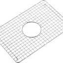 19 in. x 12.5 in. Centre Drain Sink Protector with Supersoft Silicone Feet in 304 Grade Stainless Steel