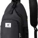 SKYSPER Sling Bag RFID Crossbody Sling Backpack Cross Body Shoulder Bag Travel Hiking Daypack for Women Men(Black)