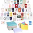 BIOBROWN 100 All Occasion Greeting Cards Assortment Box with Envelopes and Dividers, 5 x 7 Inch Blank Inside, Perfect for Valentine's Day, Birthday, Wedding, Holiday, Congratulations, Thank You, Sympathy, Office, Christmas