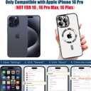 2 x Misscase for iPhone 16 Pro Case with Privacy Screen Protectors,[Camera Lens Protector] Clear Magnetic Luxury Plating Case Compatible with MagSafe Elegant Anti-Scratch Case Cover Silver