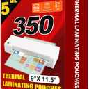 CAREGY Thermal Laminating Pouches,350 Pack Laminating Sheets, 5 Mil, 9 x 11.5 Inches Lamination Sheet Paper for Laminator, Round Corner Letter Size, Office and School Supplies