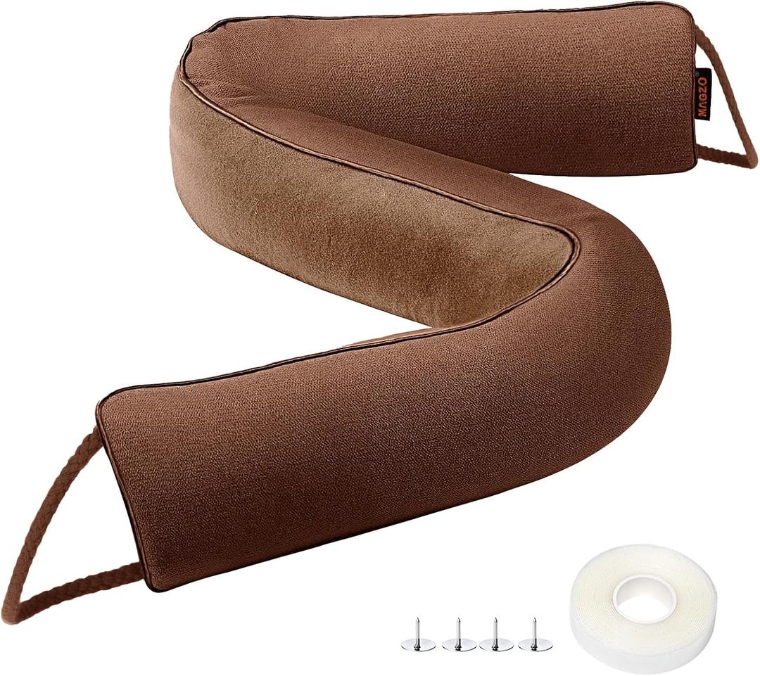 MAGZO Door Draft Stopper, 36 Inch Under Door Draft Blocker Noise Stopper, Weighted Wind Blocker Draft Guard for Bottom of Door, Brown (36in x 4in)