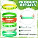 Gersoniel 72 Pcs St Patricks Day Party Favors Accessories St Patrick's Day Pens and Bracelets Gifts Bulk Green Shamrock Wristbands Lucky Clover Pens for Irish Party Goodie Bag Stuffers Office Supplies