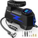 FADAKWALT Tire Inflator Portable Air Compressor, DC 12V Tire Air Pump with LED and 150PSI Digital Pressure Gauge, Portable Tire Inflator for Car Tires, Motorcycles, Bike, Ball (Blue)
