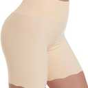 Blueinn High-Waisted Slip Shorts for Under Dresses Women Anti Chafing Cooling Shorts Boyshorts with Scalloped Bottom, M