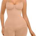 FeelinGirl Shapewear Tummy Control Seamless Bodysuit Hip Enhancer Body Shaper for Women (X-Small-Small, Nude)