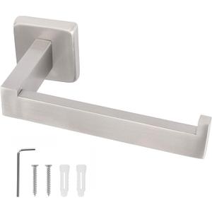 NearMoon Bath Square Toilet Paper Holder, Premium SUS304 Stainless Steel Rustproof Wall Mounted Toilet Roll Holder for Bathroom, Kitchen, Washroom (Brushed Nickel)