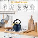 Tea Kettle for Stove Top Whistling Teapot, 3.2Q Tea Pot Stainless Steel Teakettle with Heat Proof Ergonomic Handle