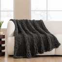 HBlife Chunky Knit Throw Blanket 50X60 Inches, Super Warm Soft Chenille Yarn Cable Knitted Blankets and Throws Boho Giant Cozy Thick Crochet Blanket for Sofa Bed Couch, Dark Grey