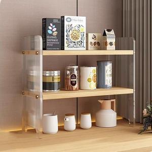 FOTN 2-Tier Kitchen Countertop Spice Rack Cup Shelf Organizer, Household Cupboard Cabinet Coffee Cup Mug Cup Storage Rack