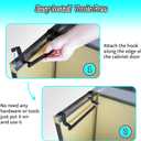 Swedish Dishcloth Holder with EVA Pad,Retractable Space Saving Swedish Dishcloth Hanger Over Cabinet Door,Hole Free,L8.8-14.4*W2.7Inch,Black,1PC