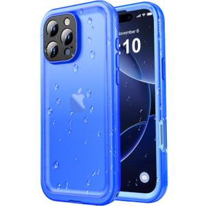 SPORTLINK for iPhone 16 Pro Waterproof Case - Shockproof Dustproof Case with Built-in Clear Screen Protector, Full Body Heavy Duty Sealed Protective Cover for i Phone 16 Pro 6.3" Blue