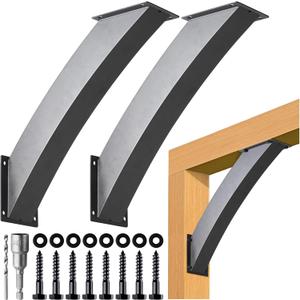 Heavy Duty 4''x4'' (Actual: 3.2''x3.2'') Arc 45 Angle Support Brackets, for gazebos, Decks, porches, Log Cabins and Other Wood Frame Degree Angle Pergola (8-Bracket) (4"4")