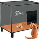 Large Indestructible Heated Cat House for Outside Winter, Weatherproof & Elevated, Escape Door, Insulated Cat House, Outdoor Feral Cats Shelter with Heater for Stray Cats Kitty 20"*16"*18"