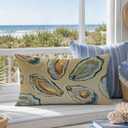 2 x Abstract Oyster Coastal Beach Pillow Covers 12x20, Beachy Room Decor Aesthetic, Retro Coastal Ocean Oyster Shell Decorative Lumbar Pillow Covers for Home Bedroom Living Room