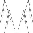 PUJIANG 63" Heavy Duty Easel Stand for Sign, Large Aluminum Collapsible Easels for Display Posters/Whiteboard, Adjustable Height Artist Easel for Painting- Floor/Tabletop, Holds 25 lbs, 4pcs