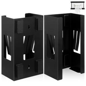 2 Pcs Magnetic Glove Dispenser, Wall Mount Boxes Holder Metal Glove Rack Organizer for Towels Wipes Paper Tissue, 5.9x10x3.7 Inch, Black