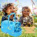 Bubble Machine, 18000+ Bubbles Per Minute Bubble Maker Blower for Kids Toddlers with 2 Speeds,6 Wands,Operated by Batteries or Plug-in for Outdoor/Indoor Birthday Parties,Wedding (Blue)