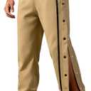 Men's Youth Tear Away Sweatpants Loose Fit Snap Button Athletic Jogger Basketball Pants with Pockets (XXL)
