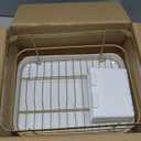 Dish Drying Rack for Kitchen Counter - Space-Saving Gold Dish Rack with Drip Tray & Cutlery Holder, Carbon Steel Removable Dish Drainer Rack