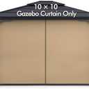 Gazebo Universal Replacement Privacy Curtain - Wonwon Privacy Panel Canopy Side Wall with Zipper for 10' x 10' Outdoor Gazebo (Khaki)