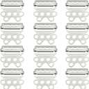 12 PCS Alloy Slider Buckles, 25mm Tri-glide Buckles Webbing with Gears, 6-Hole Adjustable Strap Release Buckle Craft Accessories for Clothes Shoes Bags