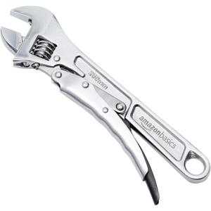 Amazon Basics 10 inch Locking Adjustable Wrench, Precision Machined, Rust Resistant, 2.7 inch x 0.75 inch