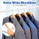 HOUSE DAY Wide Shoulder Wooden Hangers 12 Pack, Wood Suit Hangers for Men with Non Slip Pants Bar, Smooth Finish Solid Wood Coat Hanger for Jacket, Pants, Dress, Heavy Clothes Hangers (Natural)