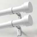 IFELS 2 Pack Heavy Duty Curtain Rods for Windows 66 to 120 Inch, 1 Inch White Adjustable Curtain Rod Set with Easy Installation and Modern Design (A1, White, 30-120", 2Pack)