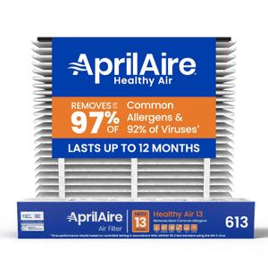 AprilAire 613 Replacement Filter for AprilAire Whole House Air Purifier 1625FG - MERV 13, Healthy Home Allergy, 16x25x4 Air Filter, Healthy Air 13 (Pack of 8)