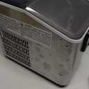 Aeitto Countertop Ice Maker Machine, 26lbs Ice in 24H, 8 Bullet Ice Cubes in 6 Mins, Self-Cleaning Portable Ice Maker with 2 Ice Sizes, Basket & Scoop for Home, Kitchen, Office, Stainless Steel