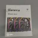 Jungle Leopard Galaxy 120mm PC Reverse Blade Case Fans, ARGB and PWM Cooling Fan PC, Axle Core Double Ring CD Pattern Module Computer Fans, Daisy-Chain 5V RGB Fan (Black 3 Pack)