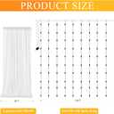 Fomcet Ivory Tulle Backdrop Curtains with Lights String 10FT X 8FT Sheer Curtain with Lights Tulle Curtains Backdrop for Wedding Birthday Party Baby Shower Photo Shoot (2 Panels 5x8FT)