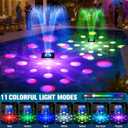 Patent Solar Fountain,Floating Solar Pool Fountain with 9 Lights&Anchor,Large Solar Powered Water Fountain for Above Ground Pool Fountain Pump, Waterproof Floating Fountain for Pool-Dark Blue