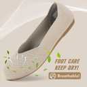 Women's Ballet Flat Dressy Casual Knit Shoes Round Toe Women Mesh Flats 8.5