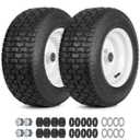 16x6.50-8 Riding Lawn Mower Rubber Tire and Wheel, 2 Pcs Replacement 16x6.5-8nhs Garden Tractor Lawnmower Tyre, Bearing Bore 3/4"& 5/8", 3"-4.5" Centered Hub