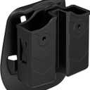 Universal Double Magazine Pouch - Dual Stack Mag Holster with Adjustable Retention for Glock, Sig Sauer, S&W, Beretta, Browning, Taurus, H&K, Springfield, Ruger Pistol Mags